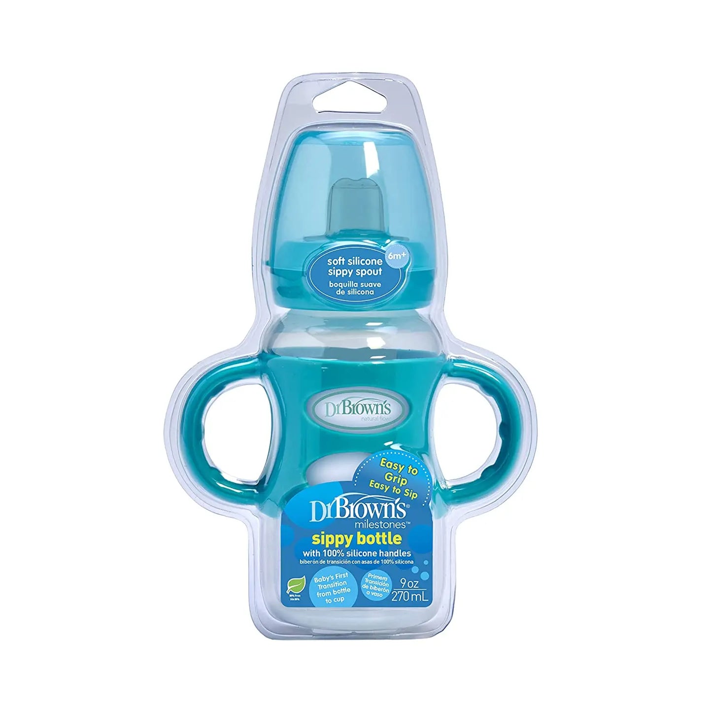 Biberón para Bebés en Transición con Asas Options B/Ancha 9oz/270ml Verde Dr. Brown´s Dr. Brown's