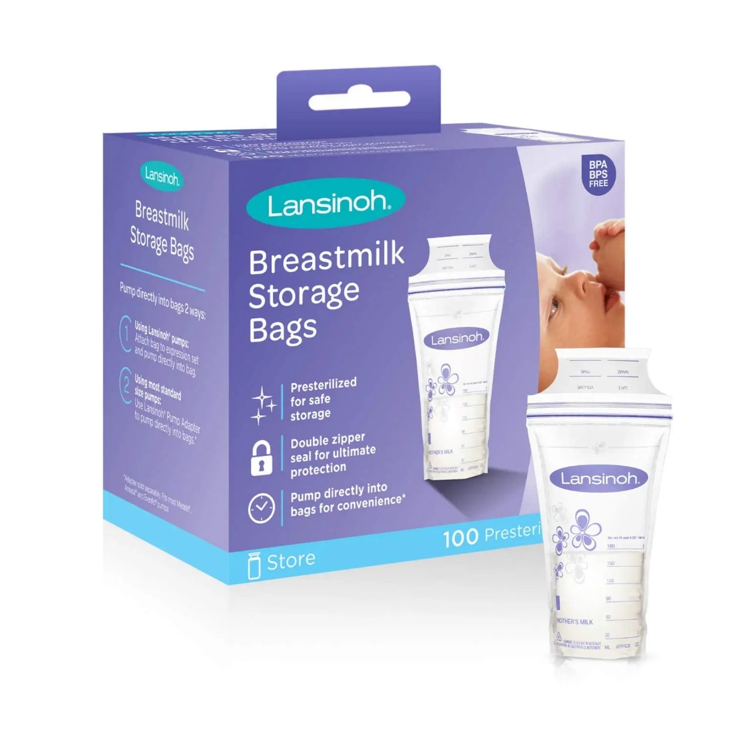 Bolsas para almacenar leche materna x 100 unid Lansinoh Lansinoh