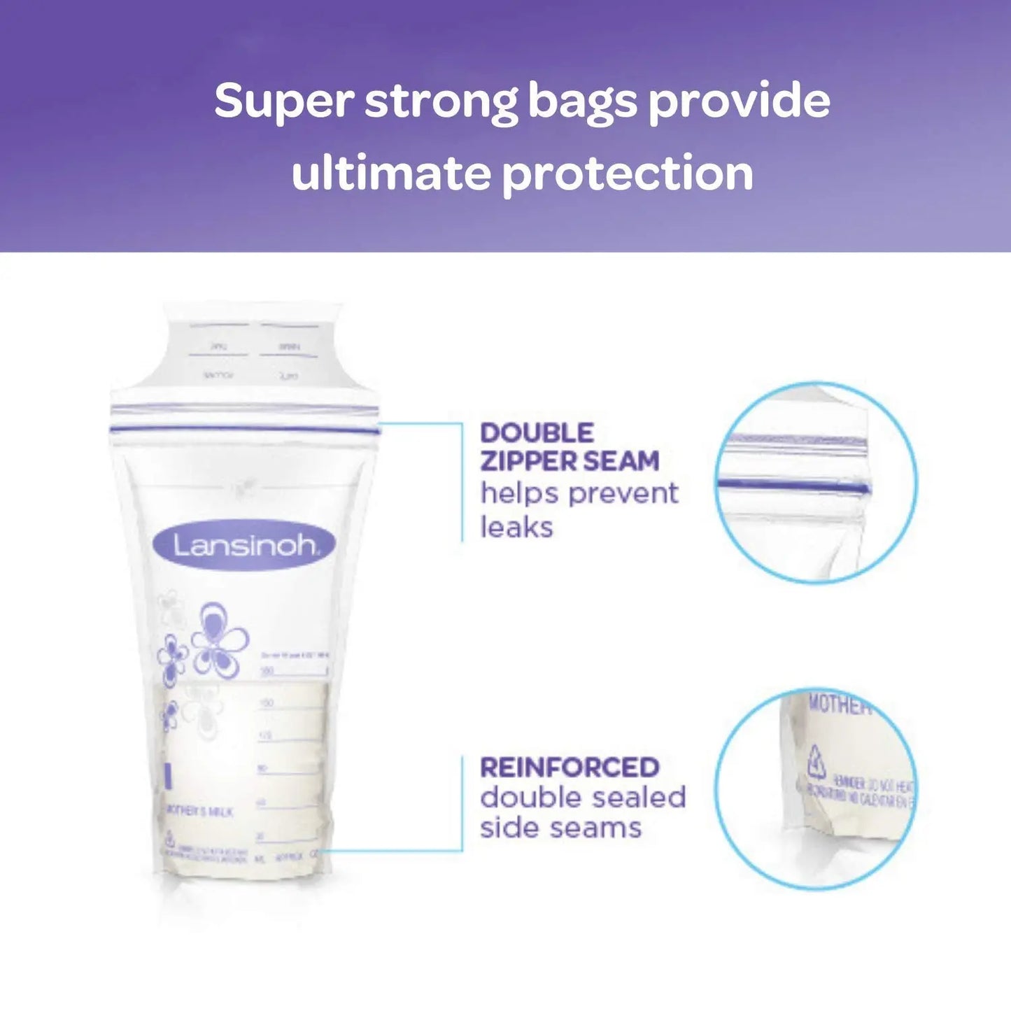 Bolsas para almacenar leche materna x 100 unid Lansinoh Lansinoh