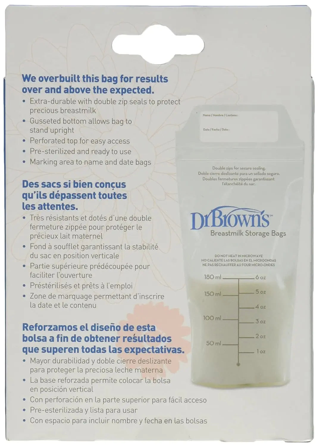 Bolsas para almacenar leche materna x 50 unid. Dr. Brown's Dr. Brown's