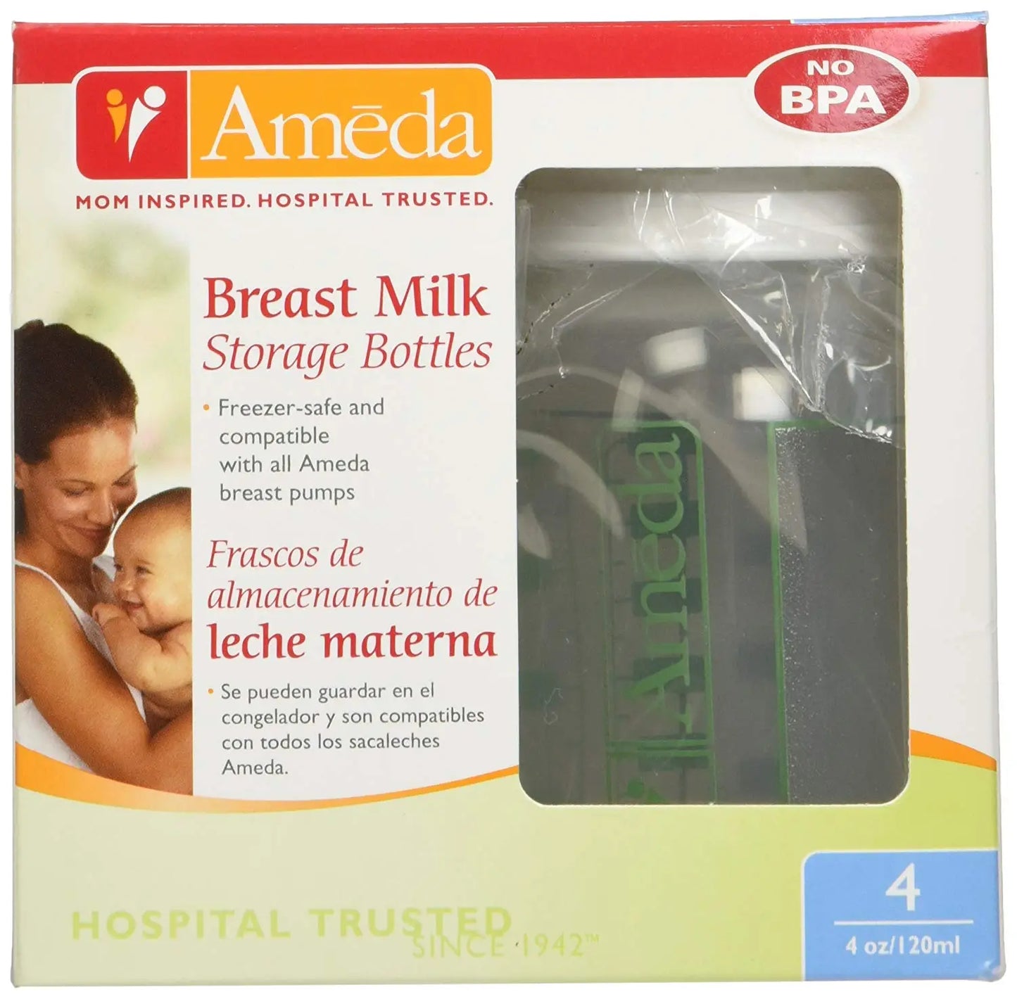 Botellas para almacenar leche materna x 4 unid. - Ameda Ameda