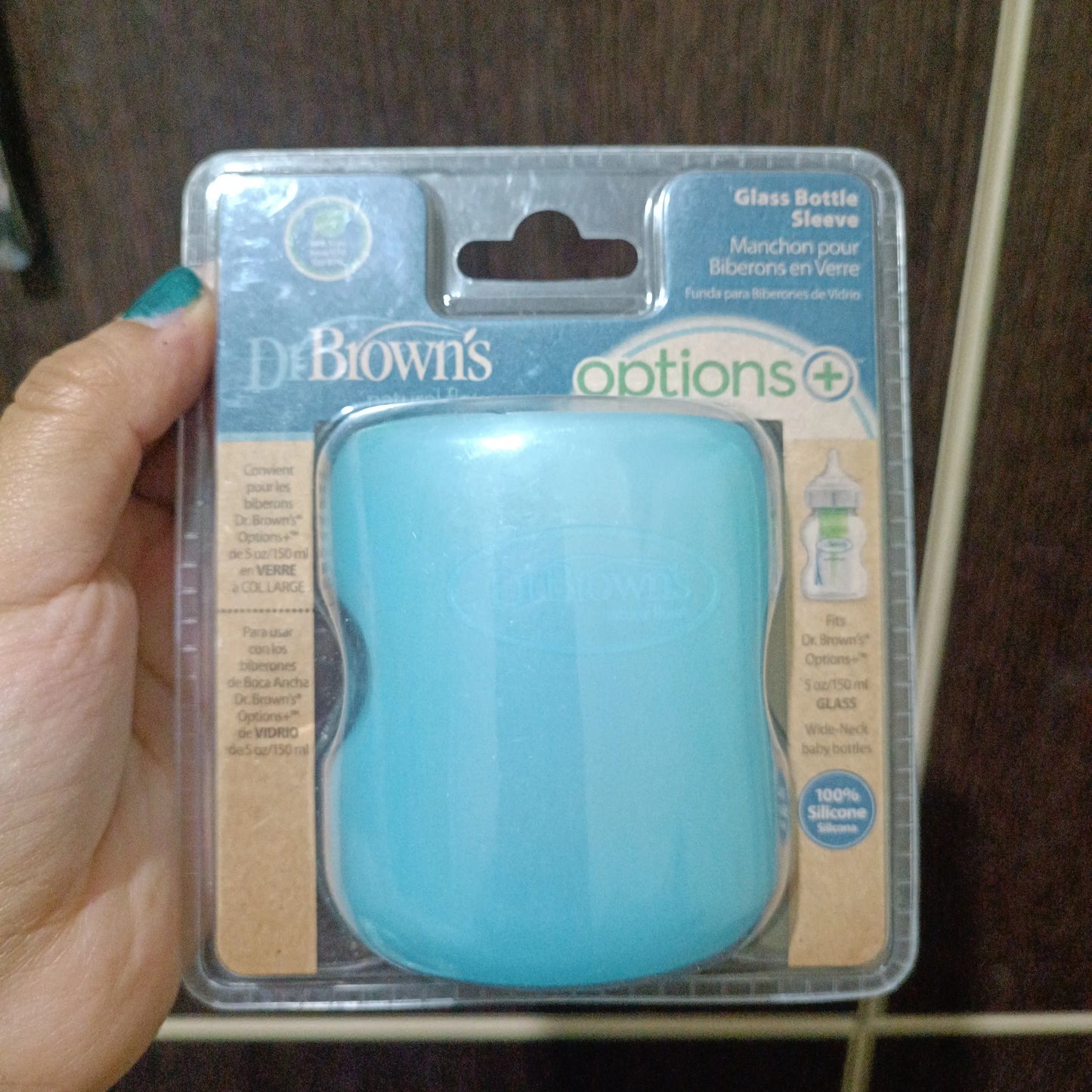 Funda protectora para biberones de vidrio boca ancha 5 onzas Azul Light Dr. brown's Dr. Brown's