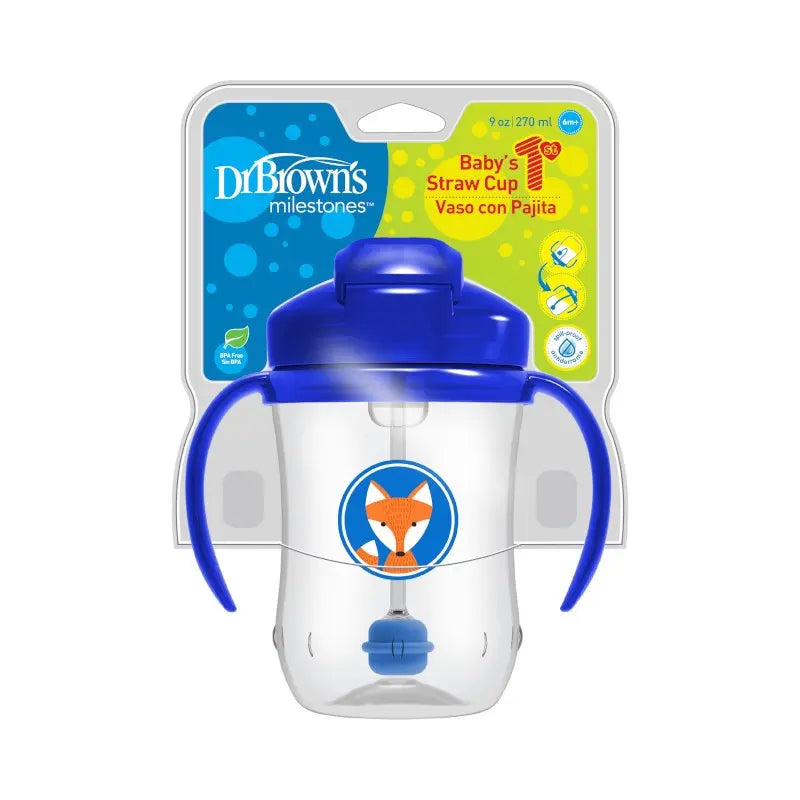 Vaso de Transición con cañita de 9 oz/270 ml Azul - Dr. Brown's Dr. Brown's