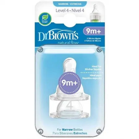 Set x 2 unid Tetina Options+ Nivel 4 de boca estrecha Dr. Brown's Dr. Brown's