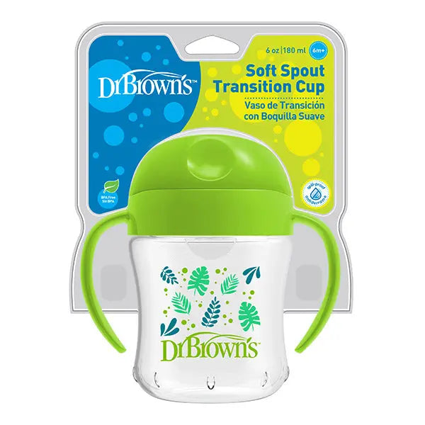 Vaso de transición Antiderrame con boquilla suave Verde de 180 ml / 6 onz - Dr. Brown's Dr. Brown's