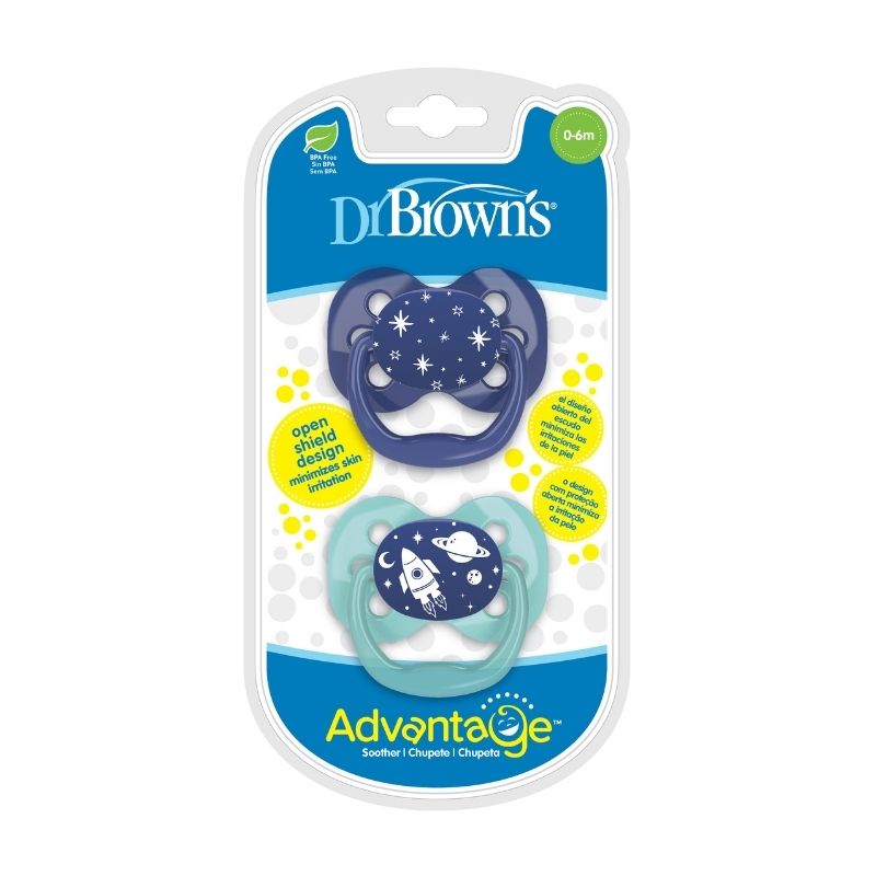 Pack de Chupones x 2 unid. Advantage Cohete Azul de 0 a 6 meses - Dr. Brown's - Tortuguita Baby Store