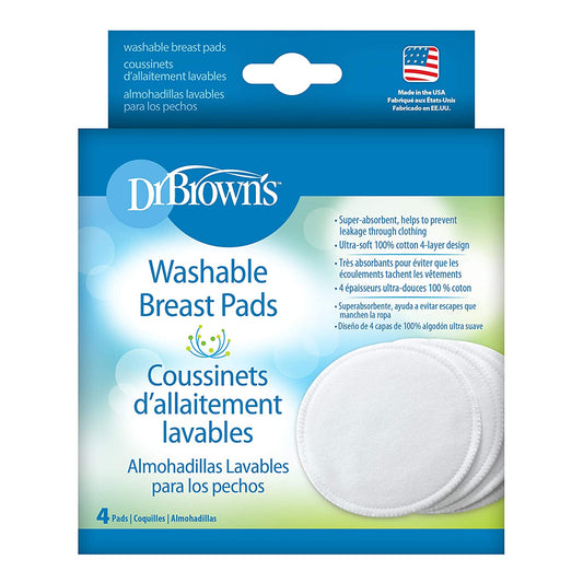 Discos absorbentes lavables para pecho materno 4 unid Dr. Brown's