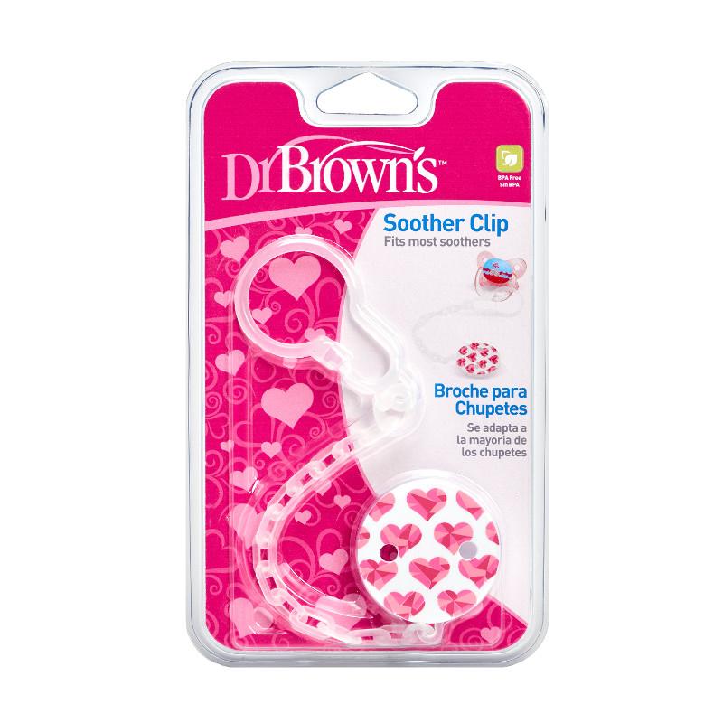 Sujetador para chupones de plástico Rosa - Dr. Brown's
